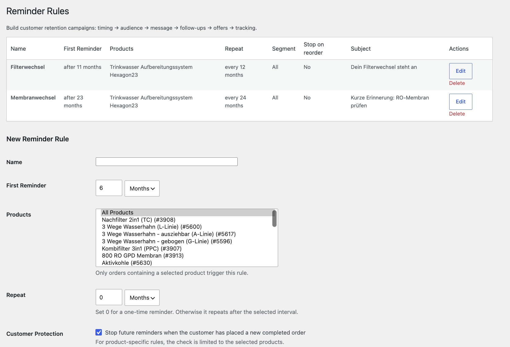 Customer Reminders Pro für WooCommerce-1 WooCommerce Reminder