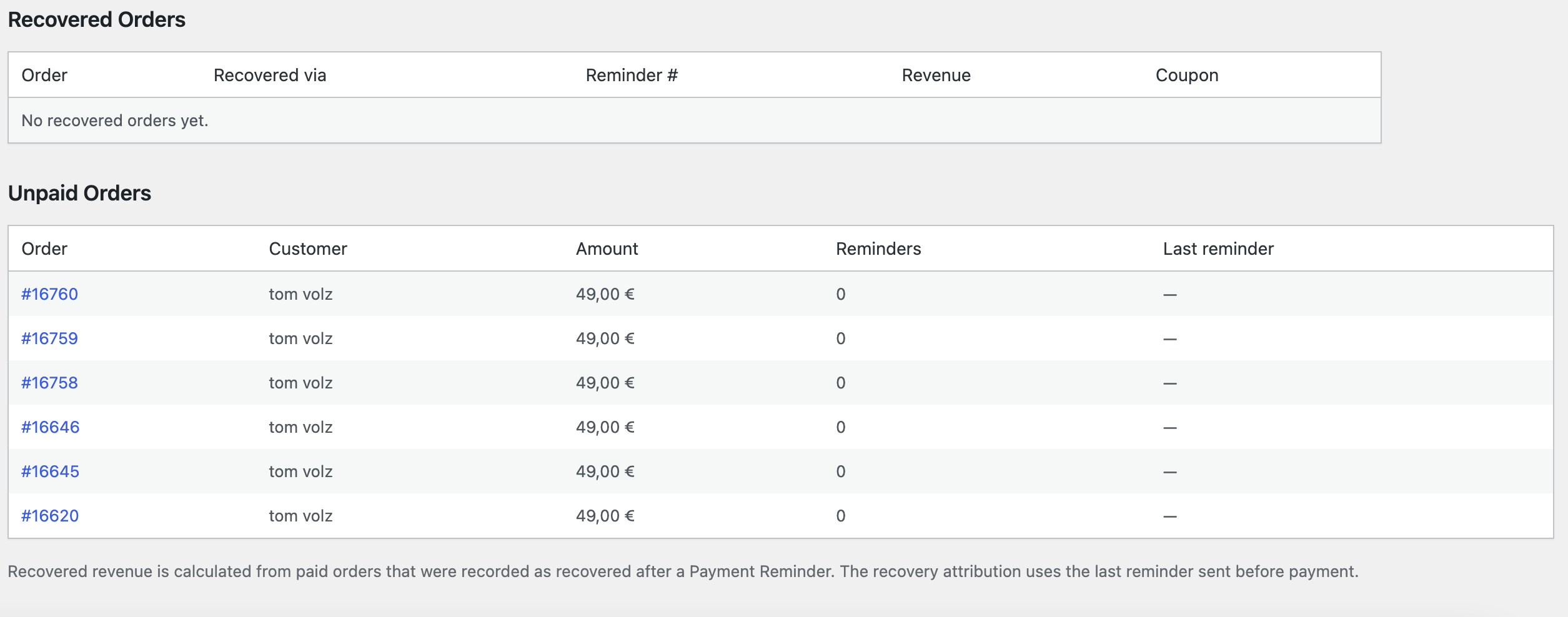 WooCommerce Zahlungserinnerungen