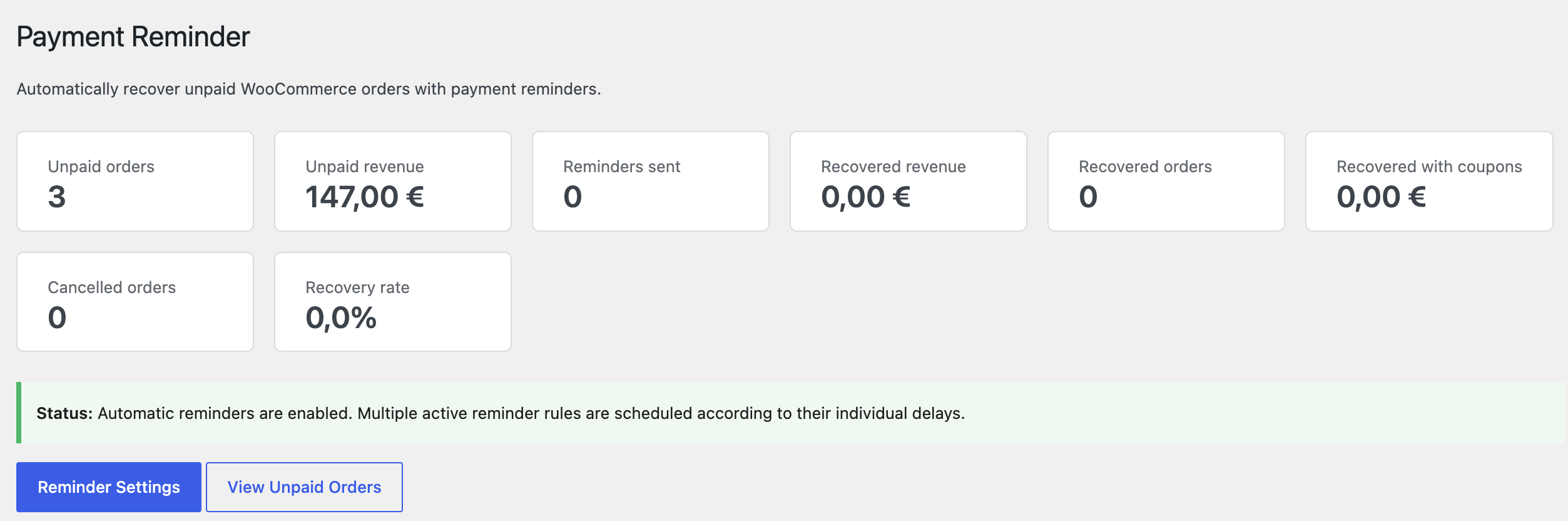 WooCommerce Zahlungserinnerungen
