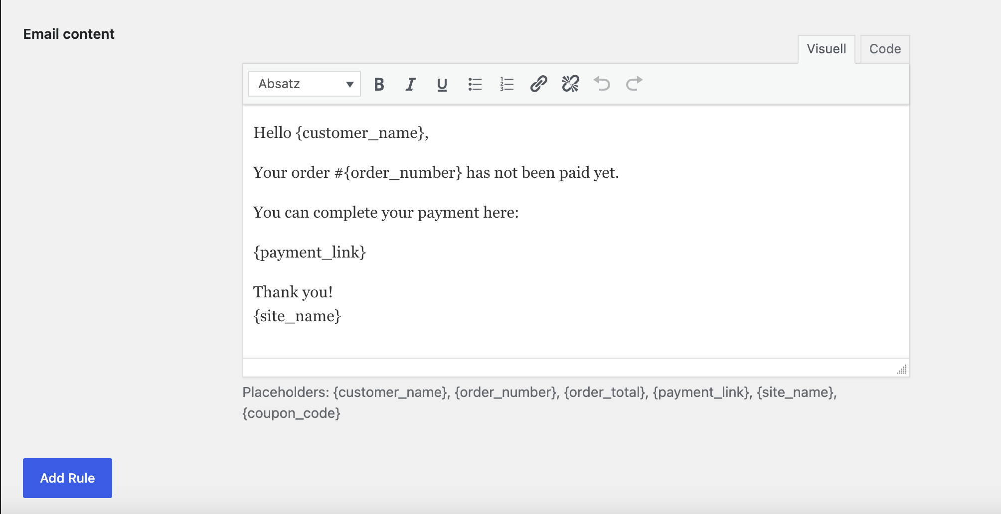 WooCommerce Zahlungserinnerungen